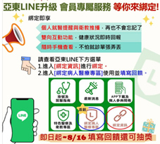亞東醫院與您Line在一起   加入「綁定病人醫療專區」即享會員專屬服務 (相關圖片)